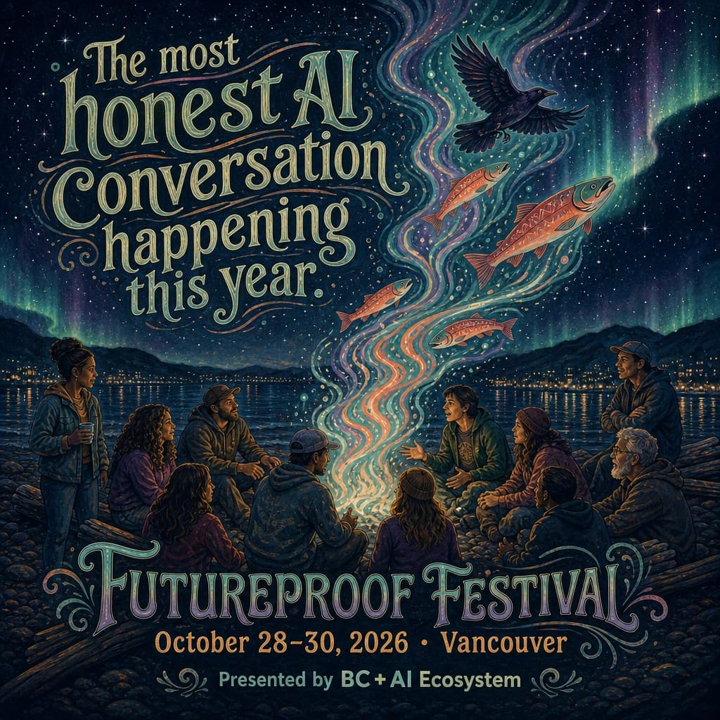 Placeholder Futureproof Festival square. Charles Bicari's featured-speaker card is not built yet. No approved portrait is in the repo.