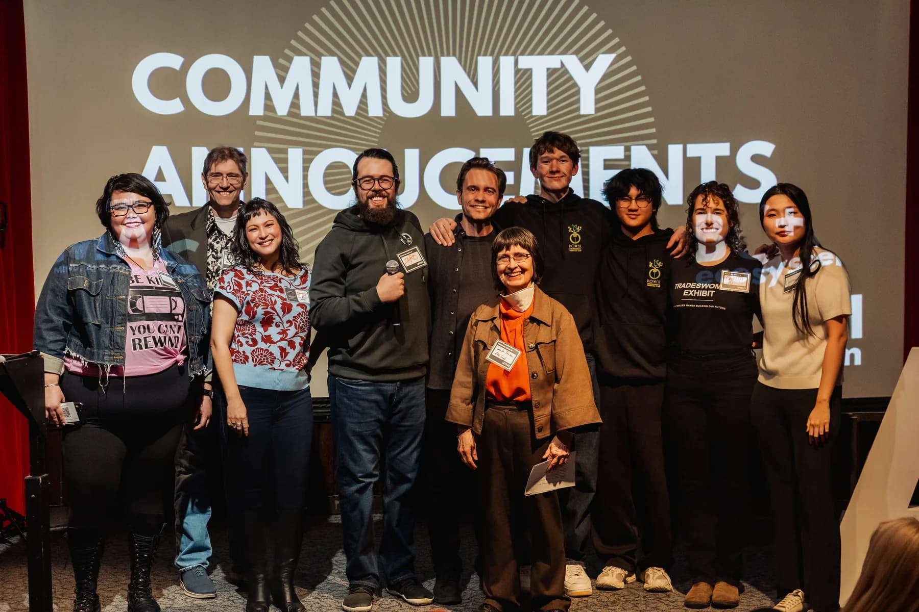 Community announcements group on the Space Centre stage