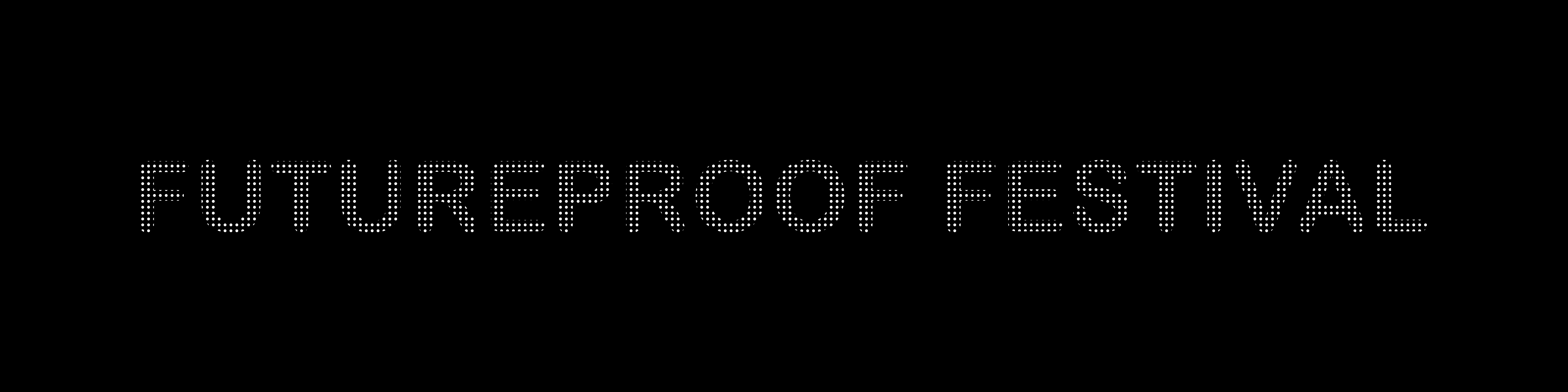 Futureproof Festival horizontal - white on black