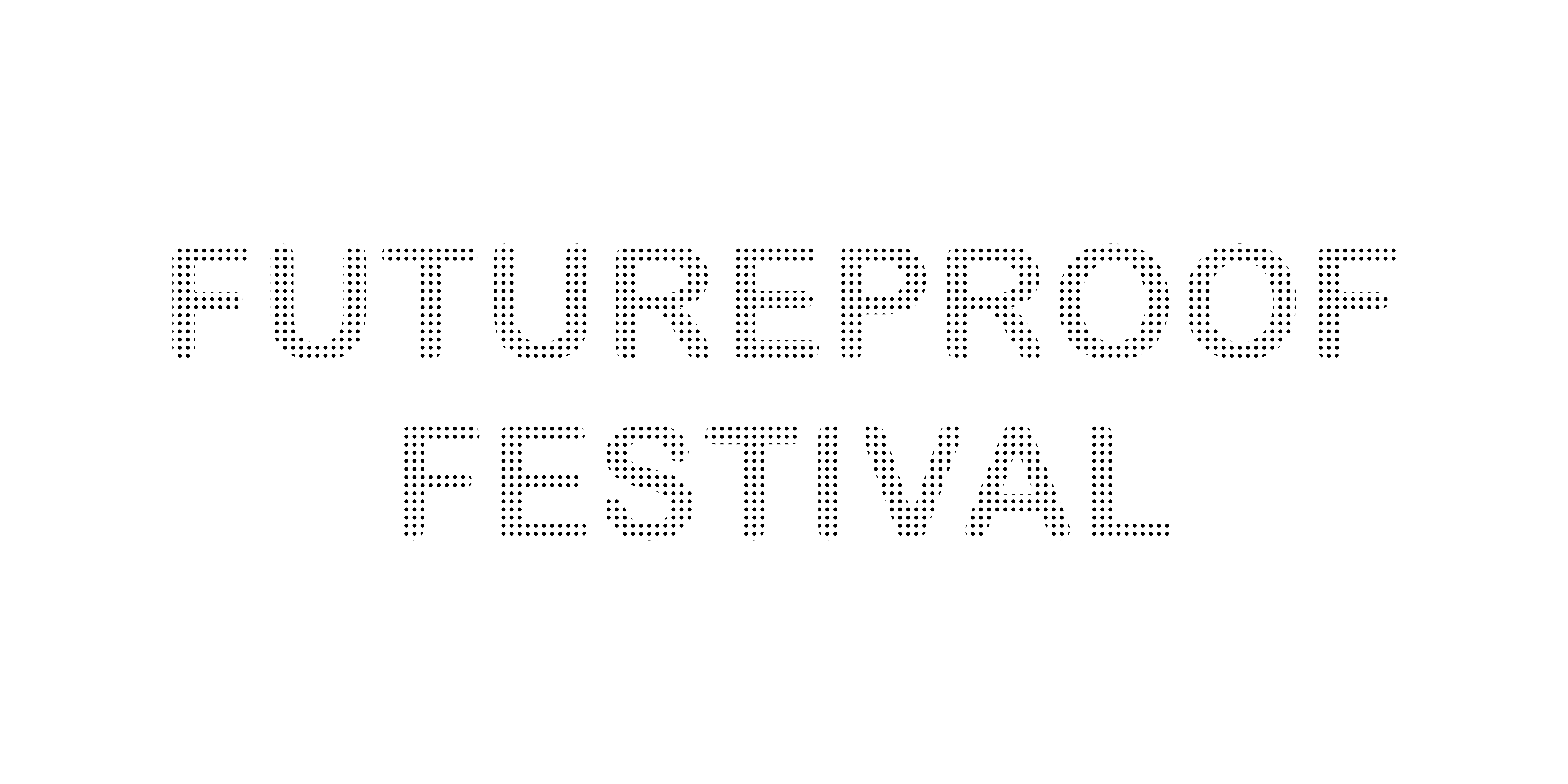 Futureproof Festival stacked - black on white