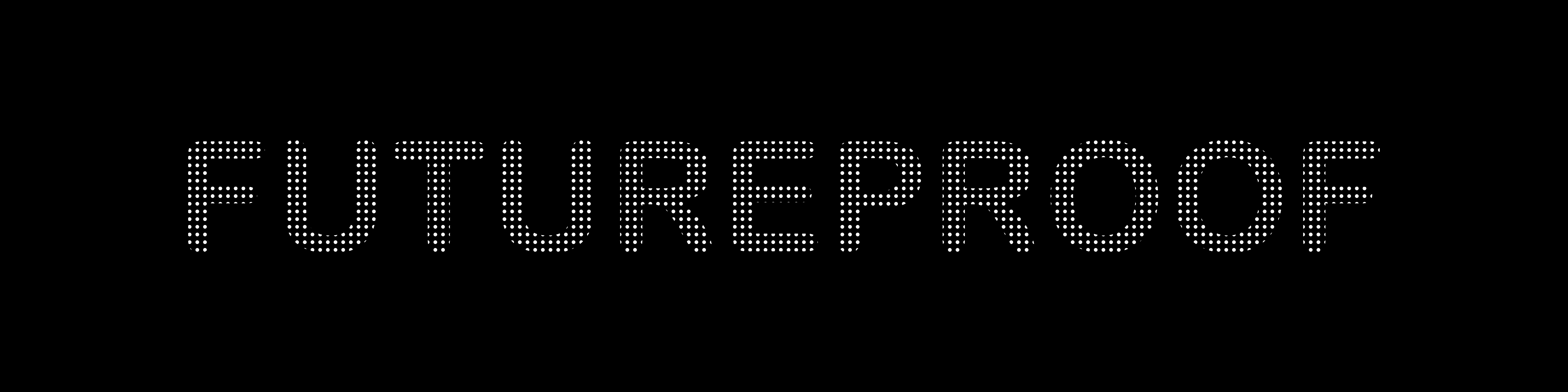 Futureproof wordmark - white on black