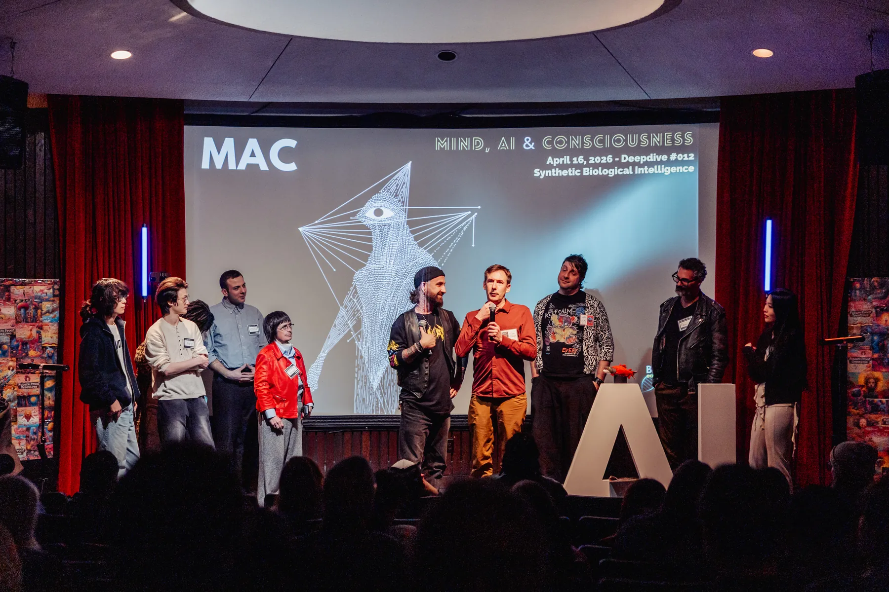 MAC Mind AI and Consciousness group on the Space Centre stage
